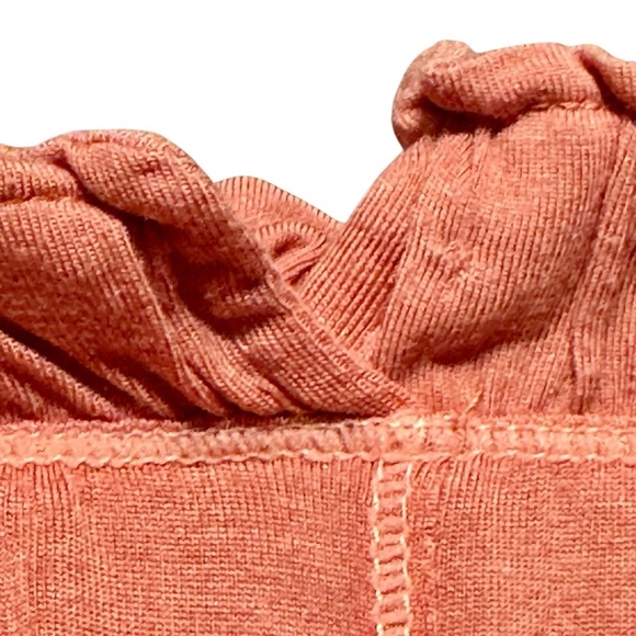 Free People Wide Leg Ruffle Elastic Split Waistband Soft Jersey Knit Pants - Picture 5 of 9